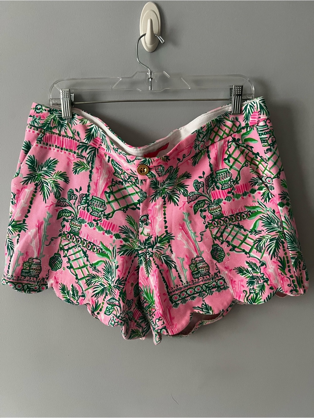 Lilly Pulitzer Mandevilla Baby Always Worth It Scallop-Hem Shorts Size 14